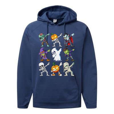 Dabbing Halloween Skeleton Zombie Scary Pumpkin Mummy Performance Fleece Hoodie