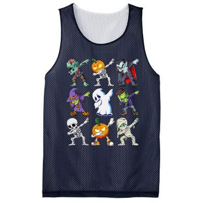 Dabbing Halloween Skeleton Zombie Scary Pumpkin Mummy Mesh Reversible Basketball Jersey Tank