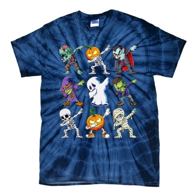 Dabbing Halloween Skeleton Zombie Scary Pumpkin Mummy Tie-Dye T-Shirt