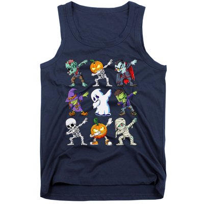 Dabbing Halloween Skeleton Zombie Scary Pumpkin Mummy Tank Top