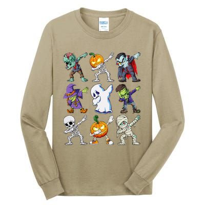 Dabbing Halloween Skeleton Zombie Scary Pumpkin Mummy Tall Long Sleeve T-Shirt