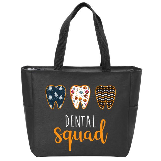 Dental Halloween Squad Zip Tote Bag
