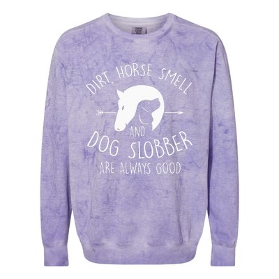 Dirt Horse Smell & Dog Slobber Horse Lover Gift Colorblast Crewneck Sweatshirt