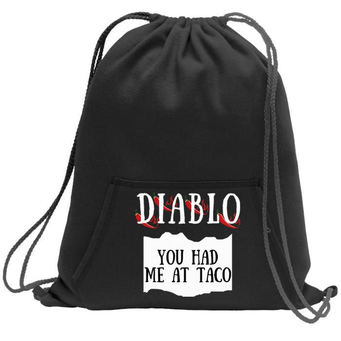 Diablo Hot Sauce Packet Group Costume Sweatshirt Cinch Pack Bag