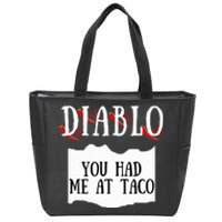 Diablo Hot Sauce Packet Group Costume Zip Tote Bag