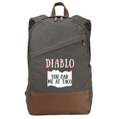 Diablo Hot Sauce Packet Group Costume Cotton Canvas Backpack