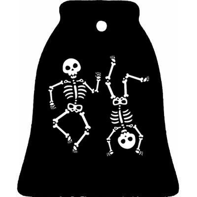 Dance Halloween Skeleton Dancing Gift Ceramic Bell Ornament