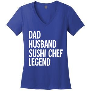 Dad Husband Sushi Chef Gift Women's V-Neck T-Shirt