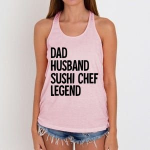 Dad Husband Sushi Chef Gift Women's Knotted Racerback Tank