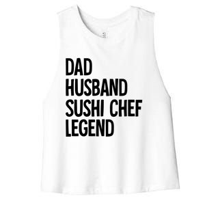 Dad Husband Sushi Chef Gift Women's Racerback Cropped Tank