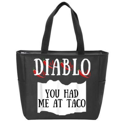 Diablo Hot Sauce Packet Group Costume Zip Tote Bag