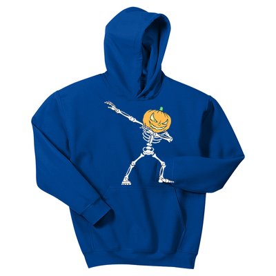 Dabbing Halloween Skeleton Jack O Lantern Pumpkin Skull Dab Gift Kids Hoodie