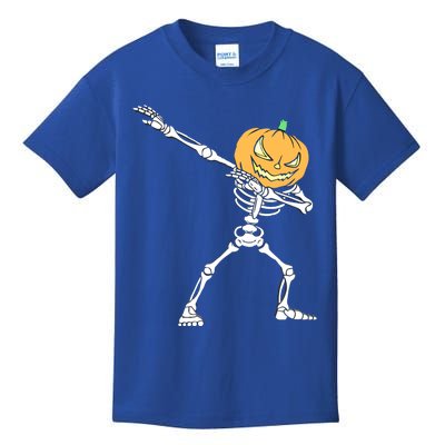 Dabbing Halloween Skeleton Jack O Lantern Pumpkin Skull Dab Gift Kids T-Shirt