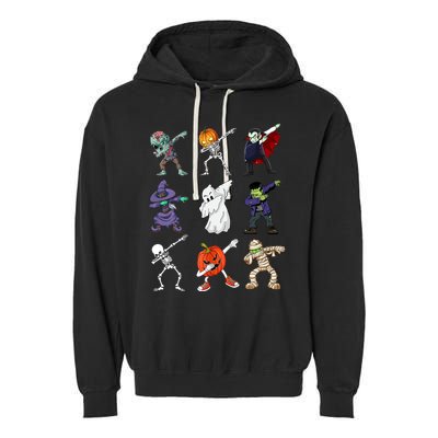 Dabbing Halloween Skeleton Zombie Scary Pumpkin Mummy Garment-Dyed Fleece Hoodie