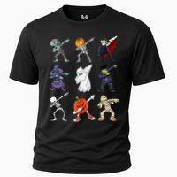 Dabbing Halloween Skeleton Zombie Scary Pumpkin Mummy Cooling Performance Crew T-Shirt