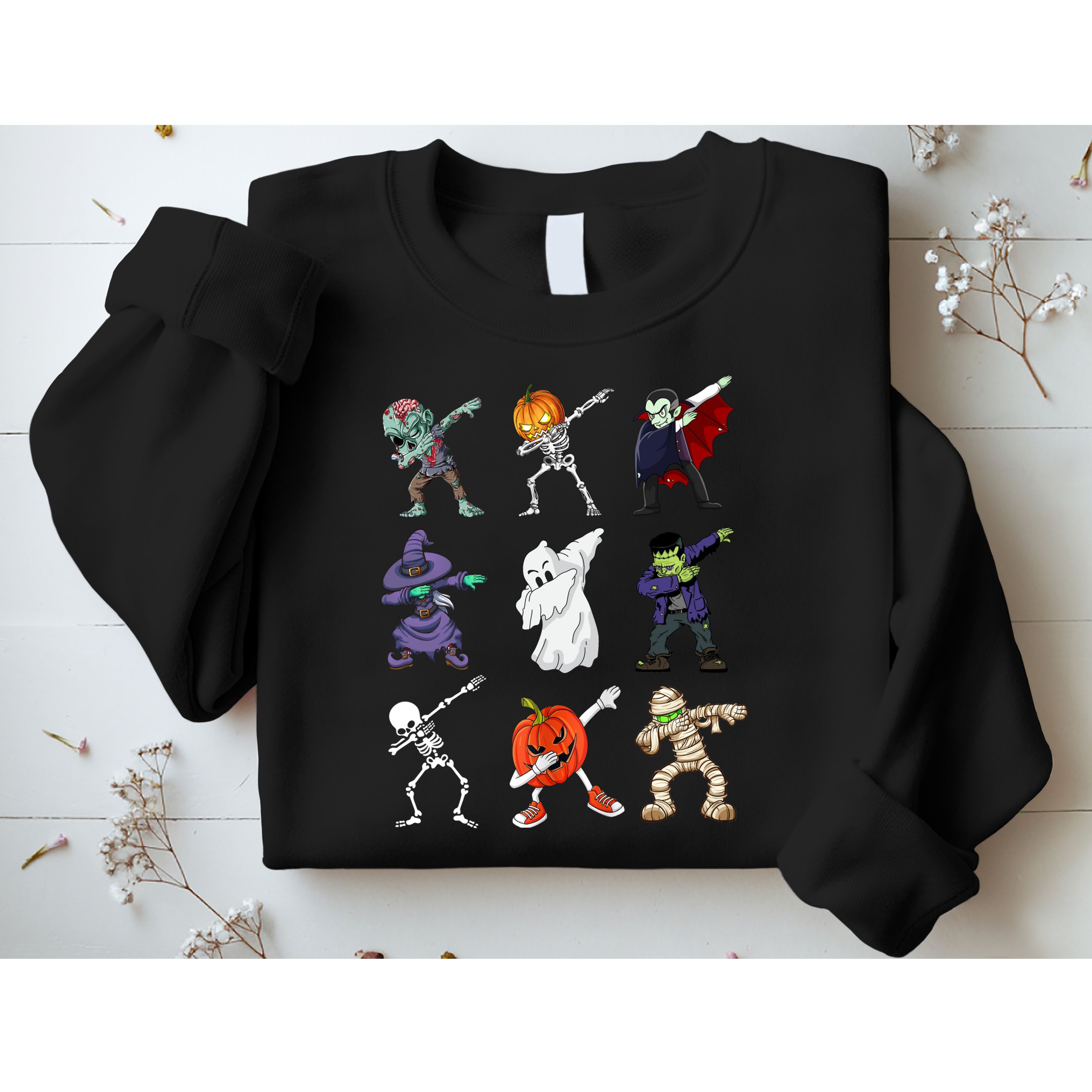 Dabbing Halloween Skeleton Zombie Scary Pumpkin Mummy Sweatshirt