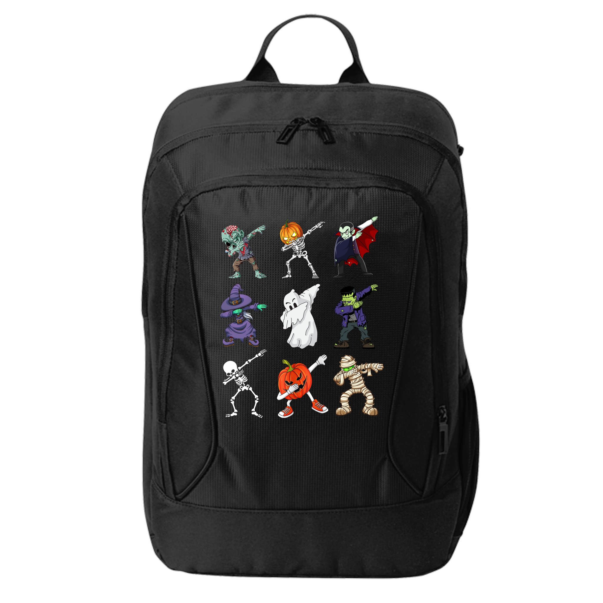 Dabbing Halloween Skeleton Zombie Scary Pumpkin Mummy City Backpack