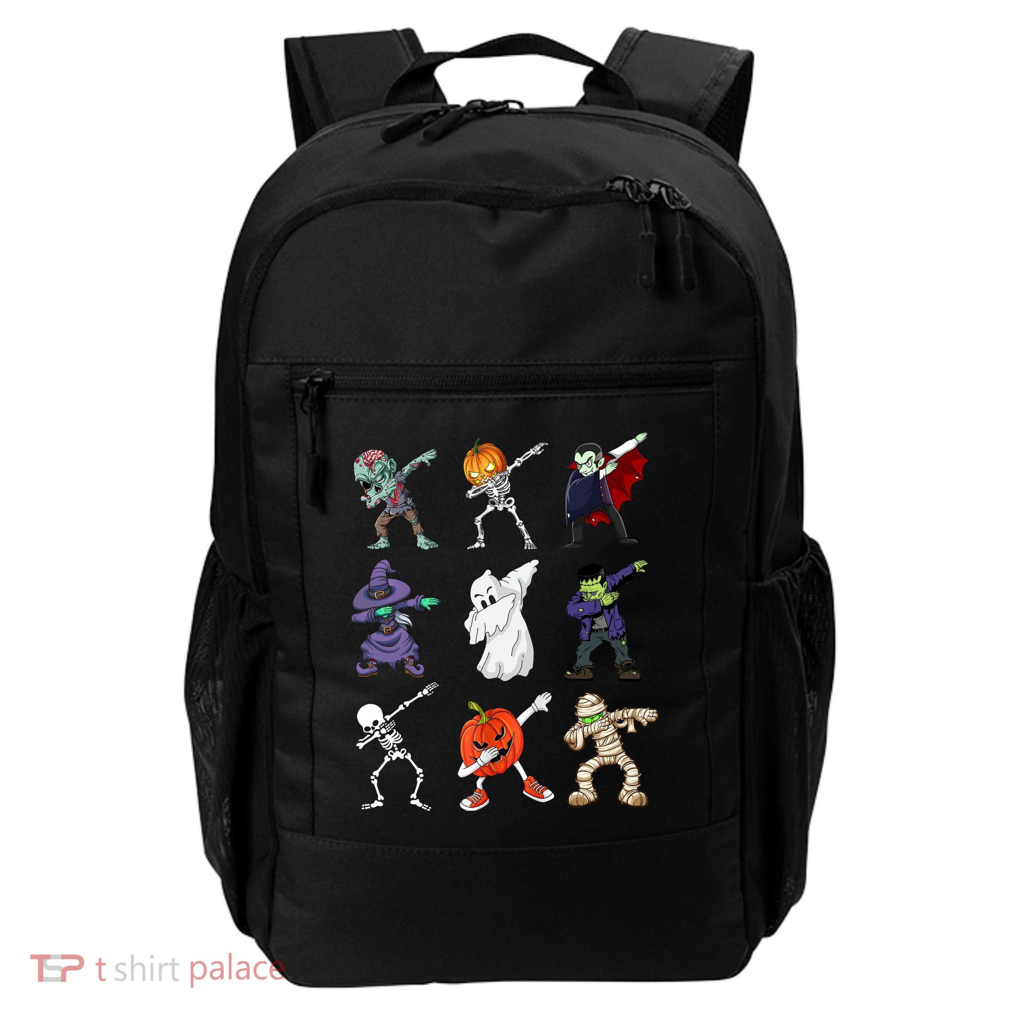 Dabbing Halloween Skeleton Zombie Scary Pumpkin Mummy Daily Commute Backpack