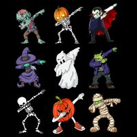 Dabbing Halloween Skeleton Zombie Scary Pumpkin Mummy Bucket Hat
