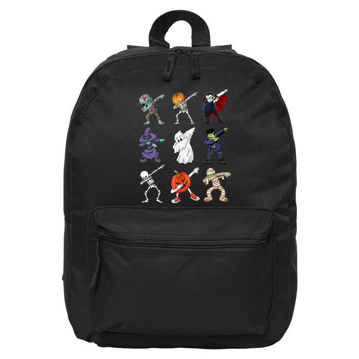Dabbing Halloween Skeleton Zombie Scary Pumpkin Mummy 16 in Basic Backpack