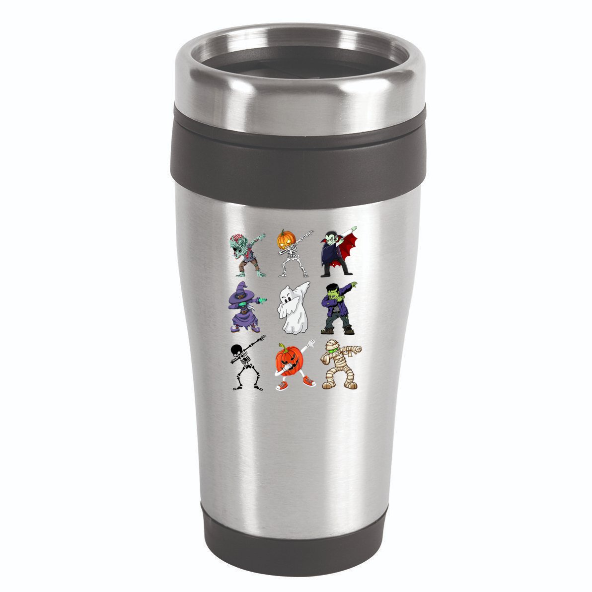 Dabbing Halloween Skeleton Zombie Scary Pumpkin Mummy 16oz Travel Tumbler