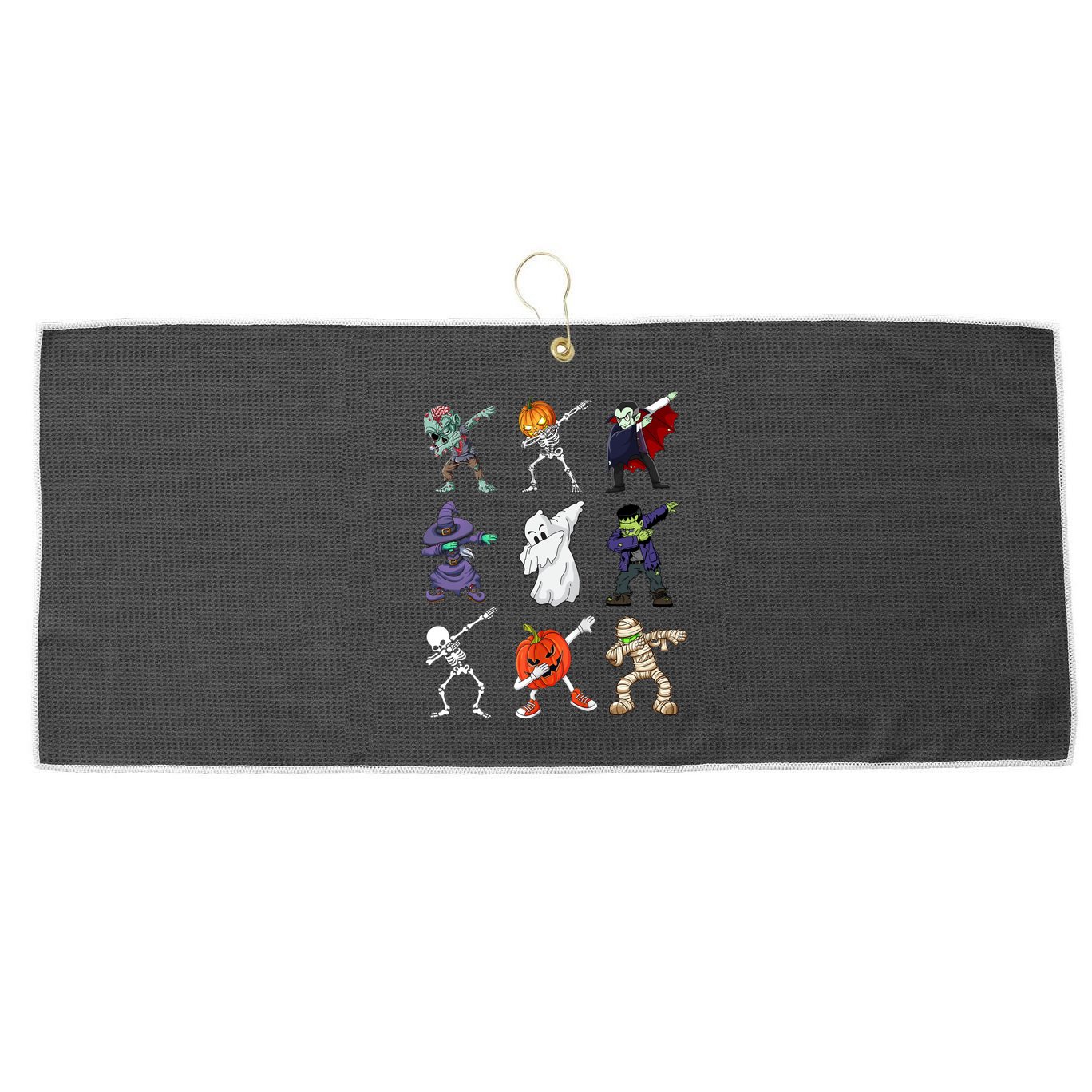 Dabbing Halloween Skeleton Zombie Scary Pumpkin Mummy Large Microfiber Waffle Golf Towel