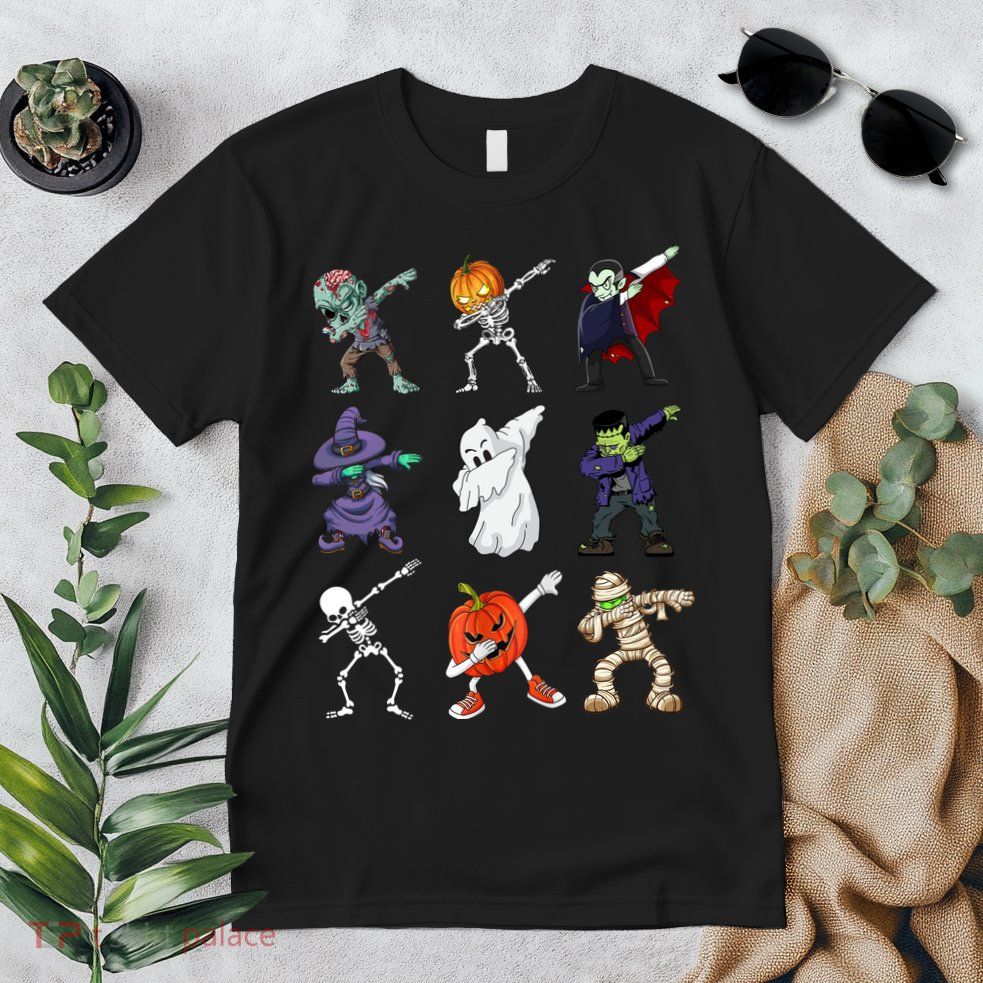 Dabbing Halloween Skeleton Zombie Scary Pumpkin Mummy Premium T-Shirt