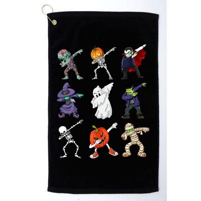 Dabbing Halloween Skeleton Zombie Scary Pumpkin Mummy Golf Towel