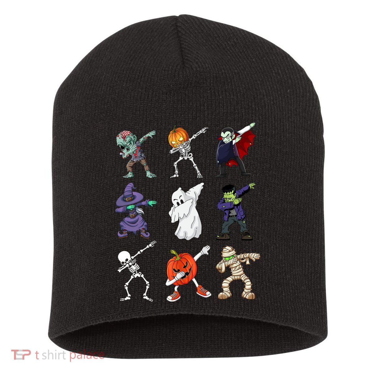 Dabbing Halloween Skeleton Zombie Scary Pumpkin Mummy Short Acrylic Beanie