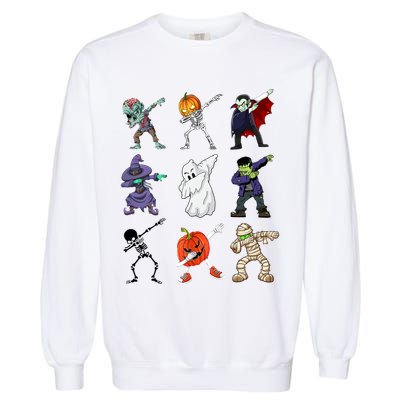 Dabbing Halloween Skeleton Zombie Scary Pumpkin Mummy Garment-Dyed Sweatshirt