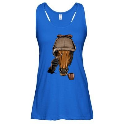 Detective Horse Spy Investigator Animal Horse Lover Cow Gift Ladies Essential Flowy Tank