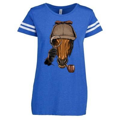 Detective Horse Spy Investigator Animal Horse Lover Cow Gift Enza Ladies Jersey Football T-Shirt