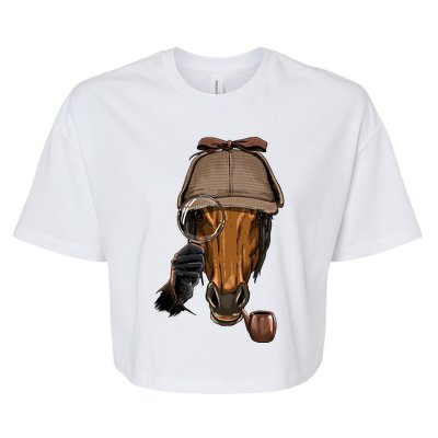 Detective Horse Spy Investigator Animal Horse Lover Cow Gift Bella+Canvas Jersey Crop Tee