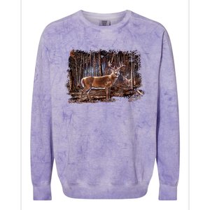 Deer Hunting Scene Colorblast Crewneck Sweatshirt