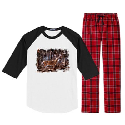 Deer Hunting Scene Raglan Sleeve Pajama Set