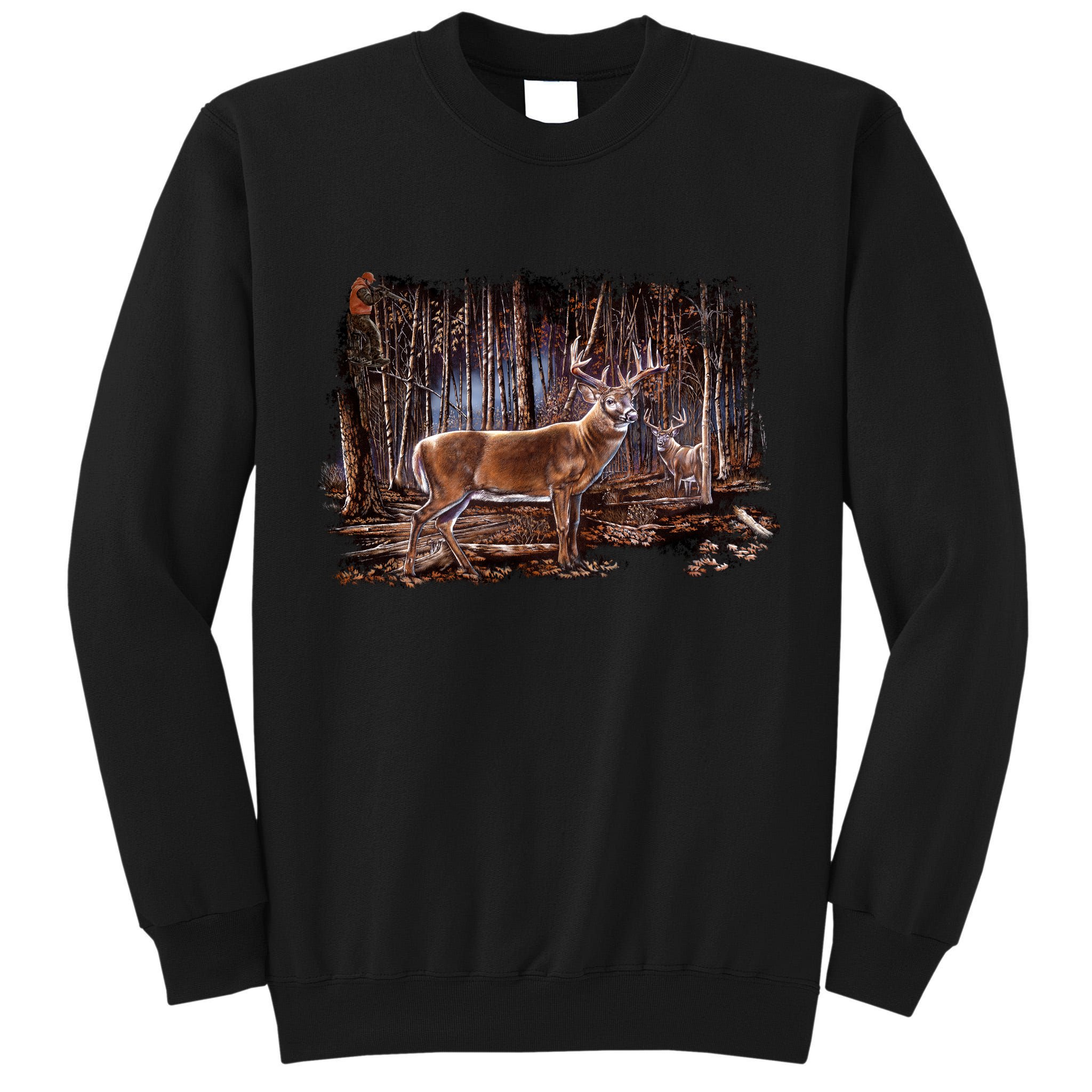 Deer Hunting Scene Tall Sweatshirt
