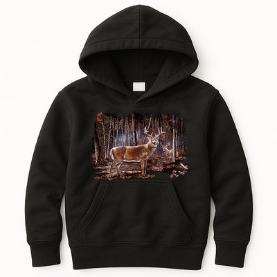 Deer Hunting Scene Kids Hoodie