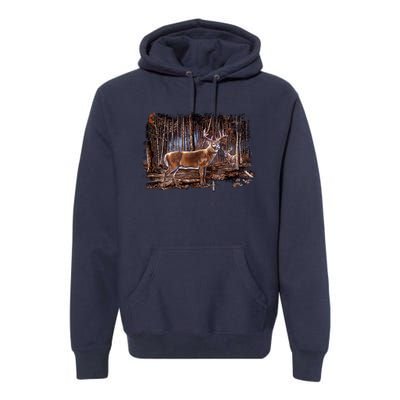 Deer Hunting Scene Premium Hoodie