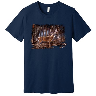 Deer Hunting Scene Premium T-Shirt