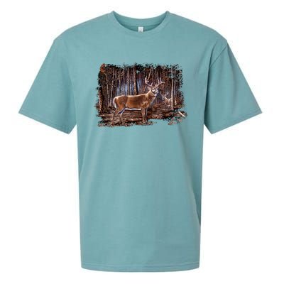 Deer Hunting Scene Sueded Cloud Jersey T-Shirt