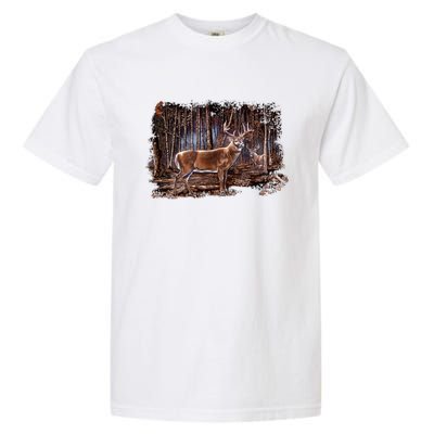 Deer Hunting Scene Garment-Dyed Heavyweight T-Shirt