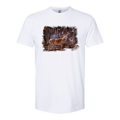 Deer Hunting Scene Softstyle CVC T-Shirt