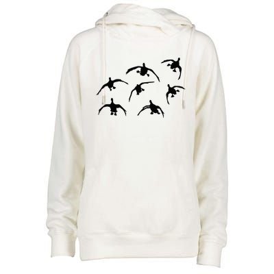 Duck Hunting Seven Drakes By Committed Waterfowl Womens Funnel Neck Pullover Hood