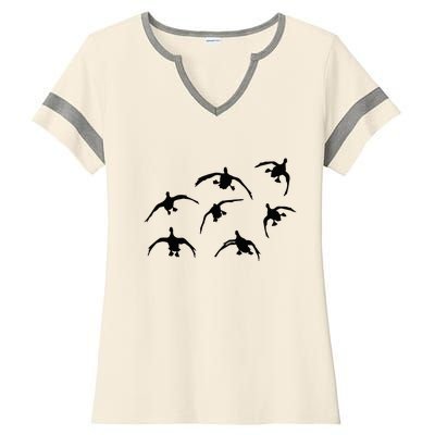 Duck Hunting Seven Drakes By Committed Waterfowl Ladies Halftime Notch Neck Tee