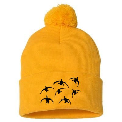 Duck Hunting Seven Drakes By Committed Waterfowl Pom Pom 12in Knit Beanie