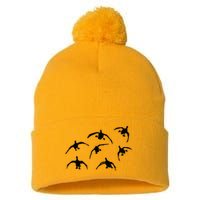 Duck Hunting Seven Drakes By Committed Waterfowl Pom Pom 12in Knit Beanie