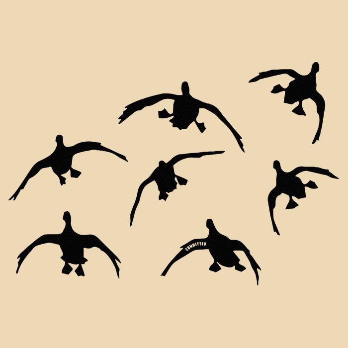 Duck Hunting Seven Drakes By Committed Waterfowl Drawstring Bag