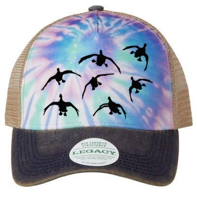 Duck Hunting Seven Drakes By Committed Waterfowl Legacy Tie Dye Trucker Hat