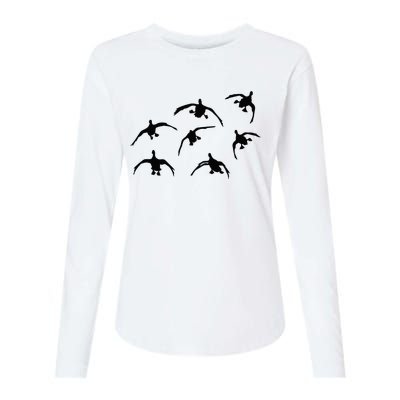 Duck Hunting Seven Drakes By Committed Waterfowl Womens Cotton Relaxed Long Sleeve T-Shirt