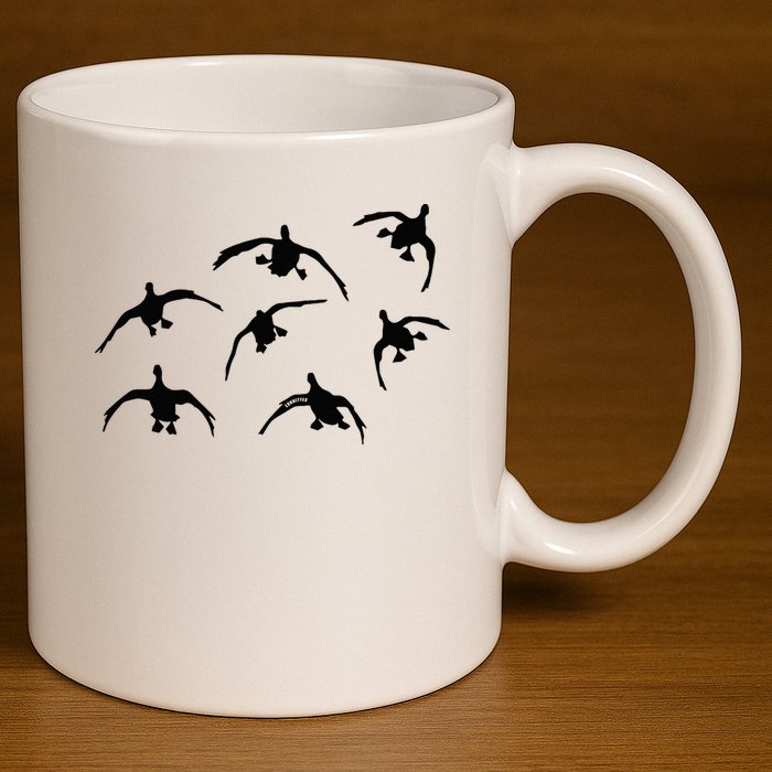 Duck Hunting Seven Drakes By Committed Waterfowl 11oz C Handle Ceramic Mug